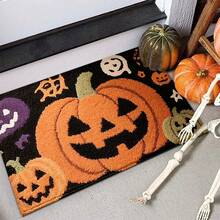 1pc Fall Halloween Themed Ghost,Pumpkin Design Bath Rug,Non-Slip And Soft Bathroom Mat,Doormat,Water Absorption Mat,Machine Washable,Low Pile,TPR Backing,Knit Fabric,For Bedroom,Kitchen,Indoor Use,Accessories & Home Decor,Perfect Fall Decor Gift. - A - View 6
