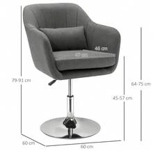 Drehstuhl, höhenverstellbarer Bürostuhl, leinenartiges Polyester, Metall, 60 x 60 x 79-91 cm, dunkelgrau - Verschiedenfarbig - Übersicht 5