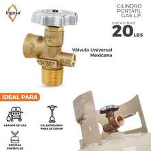 Cilindro de Gas LP 9 Kg - Portátil con Válvula Tradicional | Tanque para Gas Doméstico - Gris - Ver 6