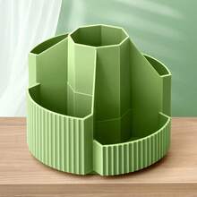 1pc 5-Compartment 360° Rotating Desktop Pen Holder Storage Box, Large Capacity Multi-Function Stationery Organizer, Suitable For Students, Men, Women, Girls, Can Hold Makeup Brushes, Home Decor, Back To School Supplies - Multicolor - View 12