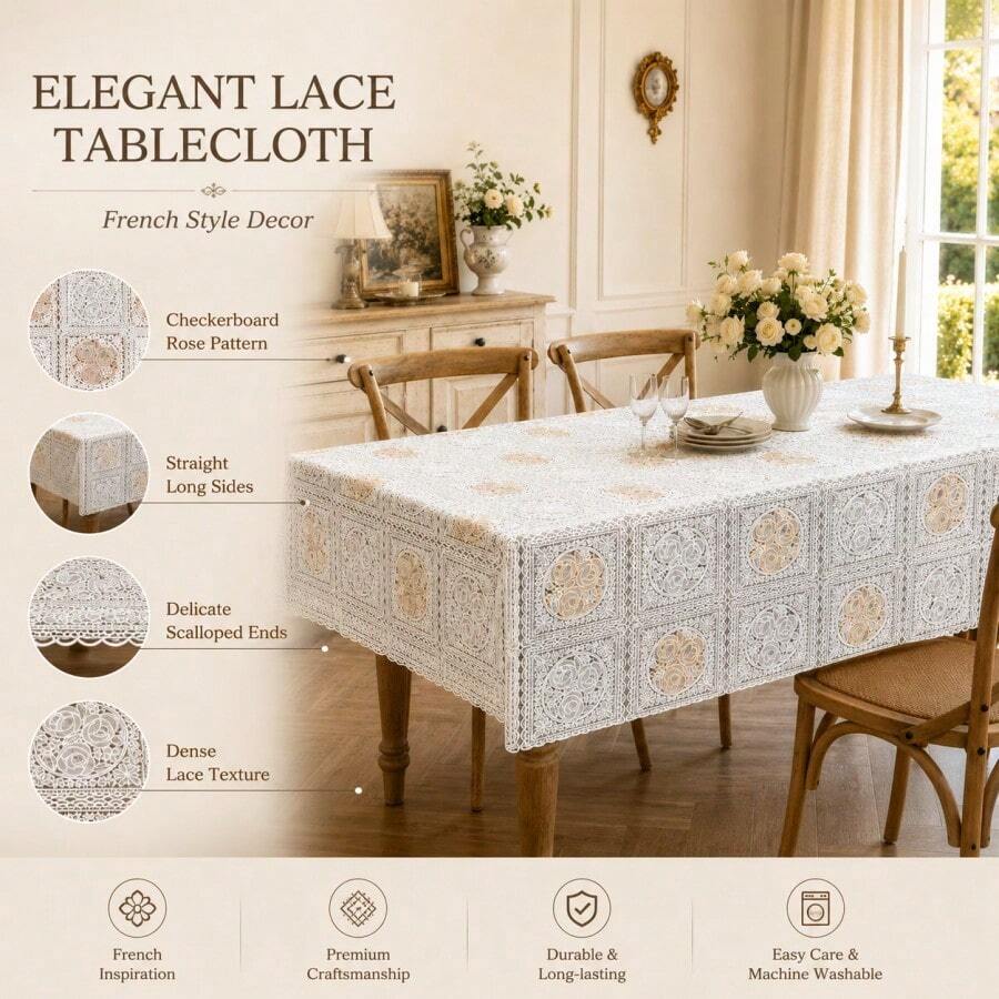 Mantel rectangular de PVC con patrón floral, impermeable, resistente a las arrugas, fácil de limpiar y lavable a máquina. Perfecto para la mesa del comedor y la decoración de fiestas al aire libre. También se puede cortar a medida para la decoración de la cocina DIY.