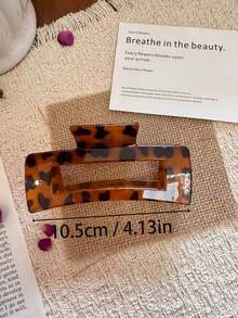 3件組女款10.5cm/4.13in金色、豹紋與酒紅方形髮夾，高品質優雅簡約百搭漸層色夏季髮飾，適合日常、休閒、派對、工作、度假、洗臉、化妝、搭配穿搭 - 彩色 - 查看 2