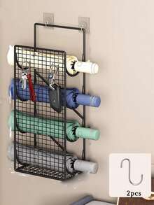 Drill-Free Installation Umbrella Storage Rack, Home Entryway Umbrella Organizer With Hooks, Space-Saving Decorative Umbrella Display Stand - Multicolor - View 10