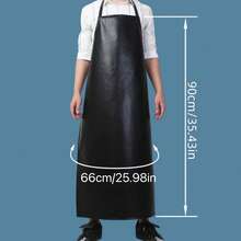1 Stück wasserdichte, ölresistente PU-Leder Schürze, verstellbare Rückenschleife, robuste Arbeitsschürze, langanhaltend und wasserdicht, geeignet für Küche, Metzgerei, Restaurantreinigung - Klassiker - Übersicht 10