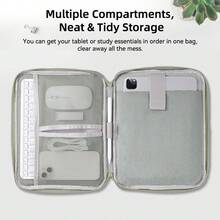 DANYCASE 11-13 吋平板電腦保護內襯攜行包，相容 iPad 第 10 代、第 11 代、10.9 Pro、11、12.9、第 7 代、第 8 代、第 9 代、10.2 - 灰色 - 查看 3