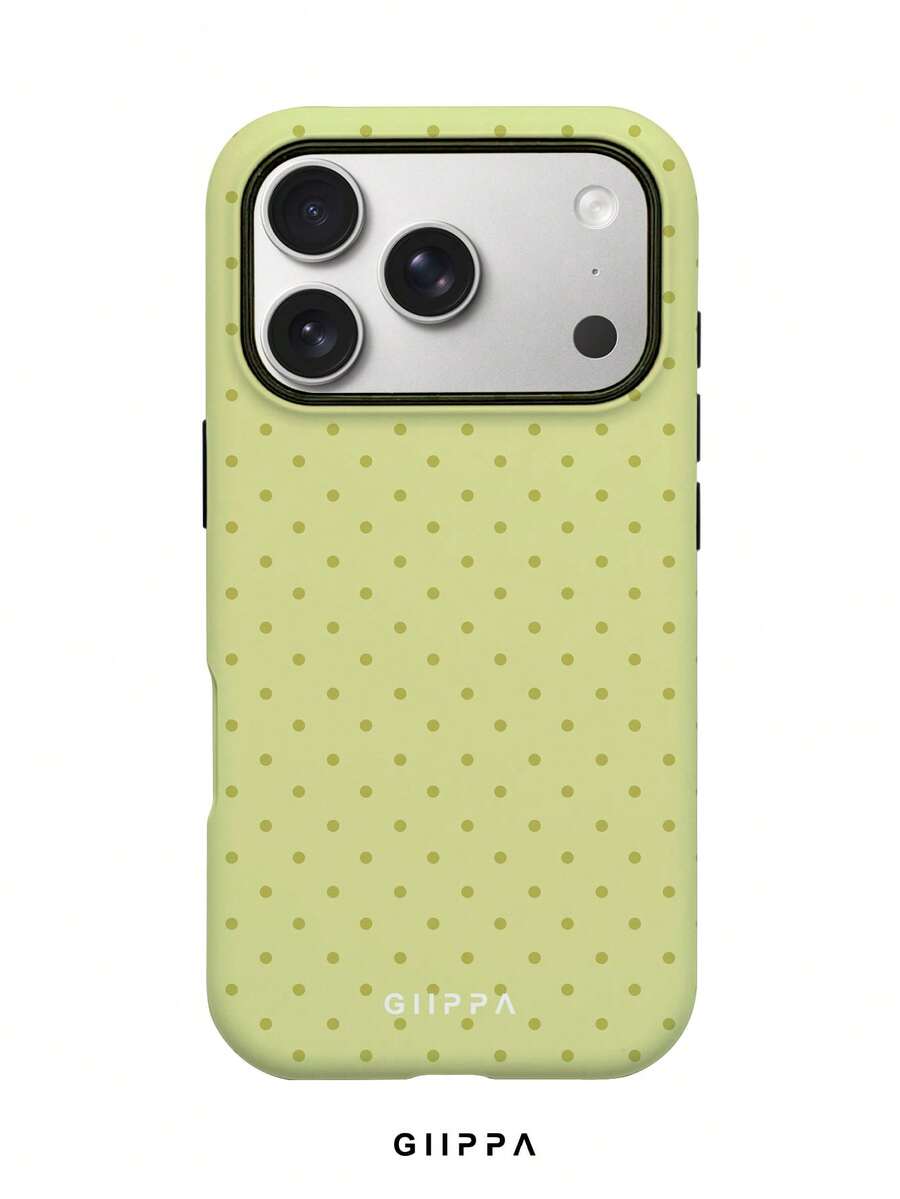 GIIPPA 柔軟可愛黃色波點手機殼,Y2K風格,適用於 iPhone 17/16/15/14/13/12/11 Pro Max - 黃色 - 查看 1