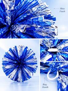 1 pieza Pompon de animadora, flor de mano brillante, decoración de fiesta, accesorio de celebración de competencia deportiva, adecuado para cumpleaños - A - Ver 4