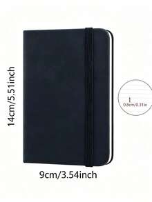 A6 Pocket Hardcover Notebook, 84 Sheets Thick Beige Paper, Premium PU Cover, Strap Design, Lined Pages, 7 Colors, Office Study Portable Notebook - Multicolor - View 8