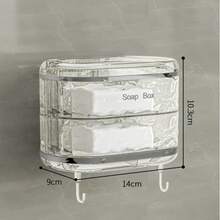 1pc 180° Rotating Soap Dish 3-Tier Transparent Wavy Soap Holder With Drainage Tray Adjustable Bathroom Storage Rack Shower Sink Countertop Vanity Cosmetic Skincare Display Stand Space-Saving Home Decor Bathroom Decoration - Transparent White - View 8