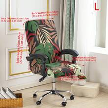 1pc Printed Office Chair Cover, Minimalist Style Chair Cover, Suitable For Office, Study, Living Room, Printed Office Zipper Chair Cover - Multicolor - View 18
