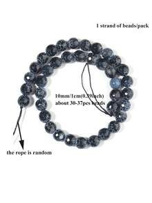 1 Strand 6/8/10mm Cracked Dream Black Fire Agates Round Beads Natural Stone Beads For Diy Bracelet Earrings Jewelry Making ﻿ - Multicolor - View 12
