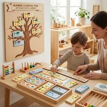 1 Set de Bloques de Conteo Numérico y Tarjetas de Matemáticas, Juego Educativo de Lógica de Suma & Resta, Juguete de Aritmética de Aprendizaje Temprano para Niños - Multicolor - Ver 10