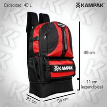 Super Mochila Kampak Mr04 Expandible Multiusos Campismo - Rojo violeta - Ver 2