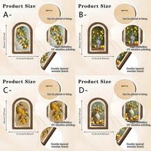 1/4pcs Arched Wooden Sign Rustic Style Wooden Yellow Lemon Art Desktop Decor Wall Hanging Ornament, Suitable For Kitchen Dining Room Farmhouse Home Vintage Kitchen Decoration - Lemon - View 2
