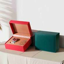 1 Pc Luxury PU Leather Single Watch Box, Flip-Top Watch Storage Display Case With Soft Lining, Vintage Watch Holder Organizer Gift For Men Watch Lovers - Multicolor - View 2