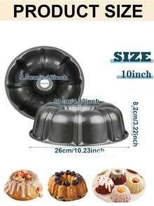 Non-Stick Wavy Cake Mold, Carbon Steel Baking Cup Mold, Suitable For Cakes, Bavarois Mousse, Brownies, Cupcakes, Pudding And Canelés, Easy Release, Reusable, Easy To Clean, Oven - Multicolor - View 10