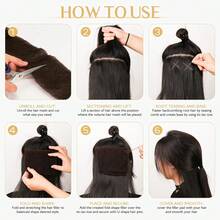 Almohadilla de esponja tipo donut para volumen explosivo del cabello, herramienta de volumen y clip para el cabello, marrón claro, negro, beige, marrón oscuro - Ver 7