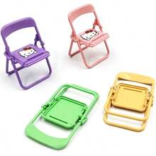 1PC Sanrio Mini Phone Stand Hello Kitty Mini Folding Chair Phone Holder, Cute Desktop Ornament, Classic Hello Kitty Pattern! Both A Stable Phone Stand And A Healing Desktop Decoration, Foldable Design For Easy Storage, Perfect Gift For Sanrio Fans Or Best Friends - Cartoon - View 1
