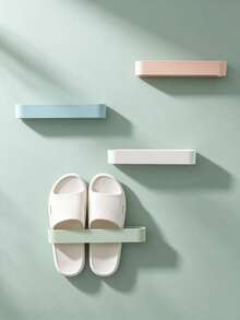 Wall Mounted Shoe Rack With Adhesive Strips Wall Mounted Bathroom Slipper Holder Wall Mounted Toilet Door Hanging Hook Without Drilling Multi Color Bathroom Slippers Hanging Hook Shoe Rack Shoe Racks Storage Shoes Storage Room Decor Home Decor - Multicolor - View 8