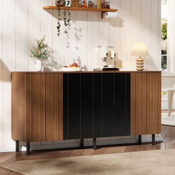 Kitchen Buffet With 4 Drawers From Particle Board Walnut