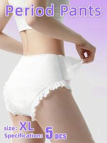 5/20pcs Sanitary Pads Pants, Overnight, Easy On/Off Design, Hook & Loop Closure, Quick Absorption, Ultra-Thin Soft Cotton, Suitable For Heavy Flow, Primarily For Night Use, Also Suitable For Daytime - Period Pants - No Need to Take Them Off - View 17