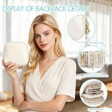 Portable Mini Travel Jewelry Bag, Multi Zone Small Jewelry Storage Bag, Tassel Zipper Design, PU Wear-Resistant Leather, Can Store Rings, Earrings, Necklaces, Bracelets, Small And Portable, Dual-Use For Daily Travel - View 6