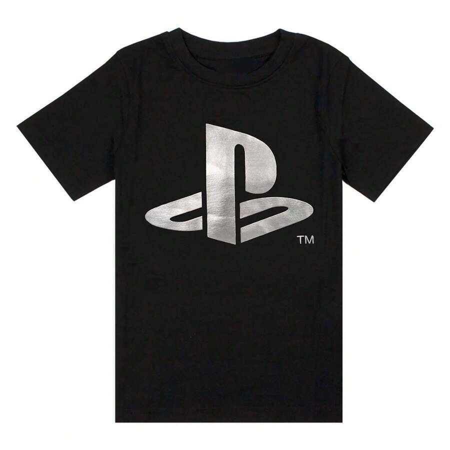 Playstation Boys Logo Foil T-Shirt - Black - View 1