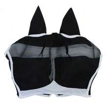 1pc Breathable Mesh Adjustable Horse Fly Mask With Ear Covers Anti Mosquito Insect Sun Protection Equine Face Cover - View 11