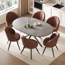Grey Table + Brown PVC Chair