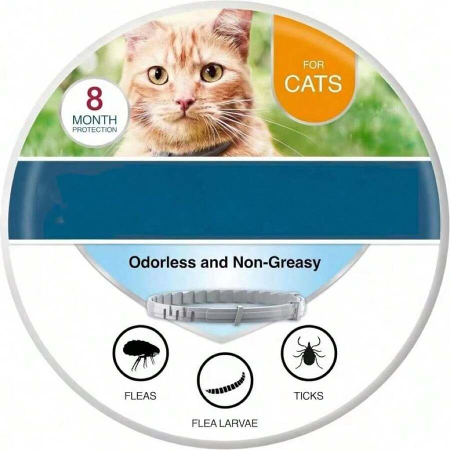Pet Cat Collar, Designed To Protect Against Fleas, Lice, And Ticks. Provides Long-Lasting Protection. - 灰色 - 查看 1