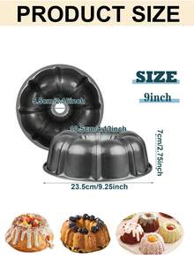 Non-Stick Wavy Cake Mold, Carbon Steel Baking Cup Mold, Suitable For Cakes, Bavarois Mousse, Brownies, Cupcakes, Pudding And Canelés, Easy Release, Reusable, Easy To Clean, Oven - Multicolor - View 13