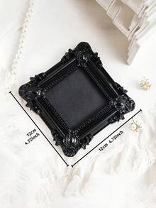 1pc Customized Black European Style 3D Floral Pattern Decorative Frame, Hand-Painted Resin Material DIY Wall Decor Hanging Ornament, Photo Frame, Enhances Home Atmosphere, Suitable For Home, Gathering, Party, Holiday As Wall Decoration And Photo Prop - Multicolor - View 7