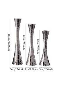 Portavelas de textura martillada con diseño de panal hecho a mano, se adapta a velas cónicas delgadas; base ancha en forma de trompeta, diseño de cintura cónica, adecuado para centro de mesa de boda, decoración de mesa de cena a la luz de las velas, decoración del hogar, decoración de la habitación, regalo para la mejor amiga, regalo para mujeres - Candelabro con textura de panal y relieve - Ver 6