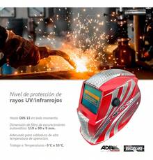 Careta De Soldar Uso Industrial Soldadura Electronica Diseño - Rojo - Ver 4