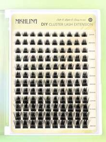 MKHLINA Single Cluster False Eyelashes DIY Eyelash Extensions C/CC/D Curl 8-18mm Mixed Length Fine Natural Look Segmented False Eyelashes Ultra-Thin Eyelash Stem Reusable Beginner-Friendly Daily Makeup Use (F14) - C/D 混合 - 查看 9