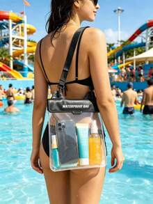 Transparent Waterproof Crossbody Bag, Swimming Beach Phone Waterproof Pouch, Water Park Rafting Storage Bag - Multicolor - View 2