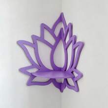 1pc Bohemian Lotus Corner Wall Shelf, Floating Display Rack For Crystal, Candle, Plant, Suitable For Bedroom, Living Room, Yoga Room Zen Home Decor - Hollow Lotus - View 6
