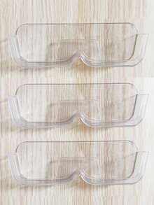 2/4/6pcs High Transparency Eyeglass Holder, Fashion Eyeglass Storage Organizer, Wall-Mounted Eyeglass Display Box With Adhesive Backing, Suitable For Home, Office, Dorm - View 1