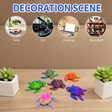 Estatua de tortuga articulada impresa en 3D multicolor, extremidades totalmente móviles, decoración coleccionable de escritorio de criatura marina, puede cambiar a múltiples poses de natación, regalo exclusivo para amantes del océano, color de ojos aleatorio - Multicolor - Ver 11