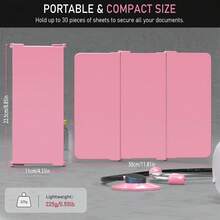 Aluminum Alloy Portable Foldable 3-Panel Writing Pad Clipboard, Office And Study Supplies, Stationery Storage, File Box, Bin And Rack, Foldable Metal Folder Large Capacity Clipboard, Multi-Function Writing Board, Desktop Storage Box - A - View 11