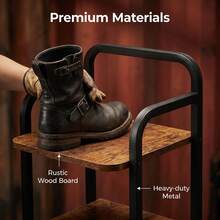 HaluPeit Adjustable Shoe Rack In Brown And Black With Color Block Design, 8-Tier Vertical Shoe Tower, Efficient And Space-Saving Design For Small Spaces. - Rust Brown - View 2