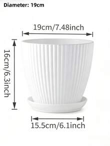2件組 3.5-7.5英吋塑膠花盆附排水孔與托盤，輕量省空間室內植栽盆，適用居家辦公桌、客廳、陽台，園藝禮品，夏季室內裝飾美學 - 彩色 - 查看 14