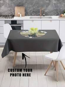 Personalized Custom Tablecloth - Supports Photo/Text/Table Number - Suitable For Wedding, Anniversary And Family Gathering Decoration - Dining Table Decor - Supports Uploading Custom Design - Home Or Event Decoration, Tabletop Beautification, High-Quality Woven Craftsmanship - Suitable For Party Planning And Wedding Preparation - Text/Photo Tablecloth, Smooth Texture - Multicolor - View 6