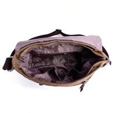 Canvas Shoulder Bag Men's Bag New Washed Simple Casual Messenger Bag Fashionable Versatile Men's Bag - Grey - View 3