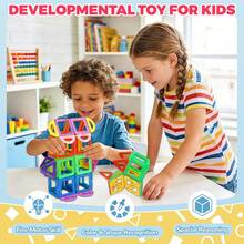 Medium Size Transparent Magnetic Building Tiles With 4 Kinds Of Shapes 28/48/68Pcs, Clear Color DIY 3D Stacking Construction Toy, Multi Shape Free Assemble Playset, Cultivate Spatial Thinking, Educational Gift For Kids Birthday & Holiday - Multicolor - View 3