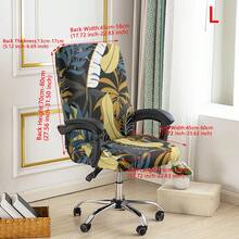 1pc Printed Office Chair Cover, Minimalist Style Chair Cover, Suitable For Office, Study, Living Room, Printed Office Zipper Chair Cover - Multicolor - View 18