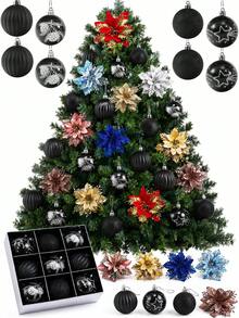 9pcs/Box Christmas Ball Ornaments, Christmas Tree Decorations, Hanging Shatterproof Plastic Balls, Suitable For Christmas Tree, Wedding Party, Window Decoration, Valentine's Day, Home Wall Decor, Create Festive Atmosphere, Christmas Gift - Christmas 4 - View 1