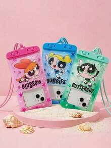THE POWERPUFF GIRLS X Joivida 防水手機防水袋 觸控螢幕兼容 游泳潛水漂流河川徒步溫泉水上樂園 浮力氣墊不下沉 IPX8 防水密封 吊繩掛頸帶 透明高清大容量 通用 7.2 吋以下所有手機 - 查看 2
