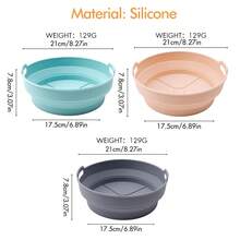 1pcHeat Resistant Foldable Silicone Bakeware, Multipurpose Air Fryer Bakeware For Oven Microwave Air Fryer, Non-Stick Foldable Cooking Basket For Baking Cakes Vegetables Fried Chicken Fries - View 7