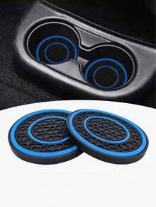 2pcs Universal Car Cup Holder Pads - 2.75 Inch PVC Silicone Double Honeycomb Center Console Cup Holder, Anti-Slip, Shock-Absorbing, Dust-Proof, Soft, Easy To Clean - Fits Most Car Models - Keep Your Car Interior Clean And Protected - A - View 9